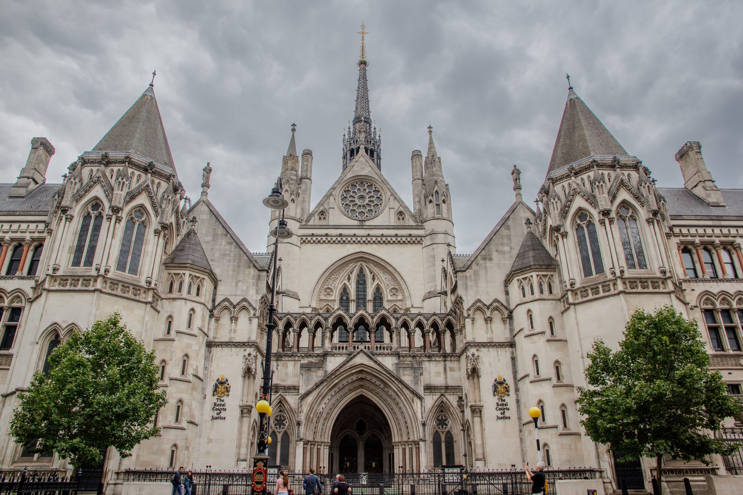 Exterior of the Royal Courts of Justice in London, a key institution in the UK legal system